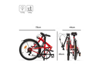 BTWIN Fold 120 Rouge flamme/gris lunaire